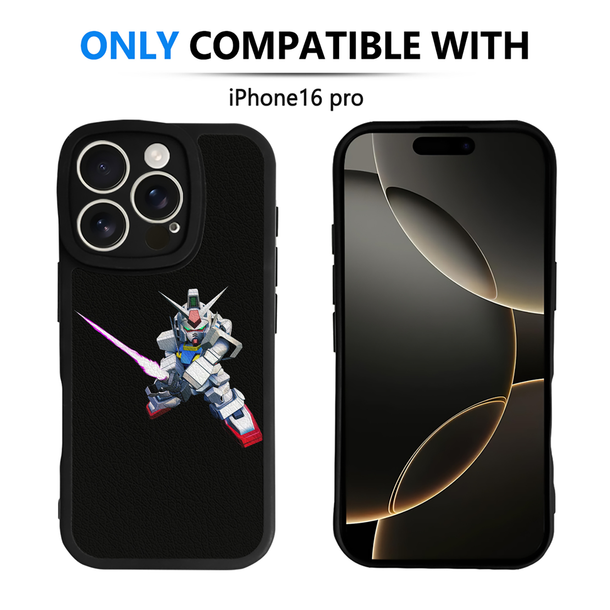 （画像用） 機動戦士ガンダム Mobile Suit Gundam 【iPhone 16シリーズ対応】シリコンスマホケース（レザー調） 材質：シリコン